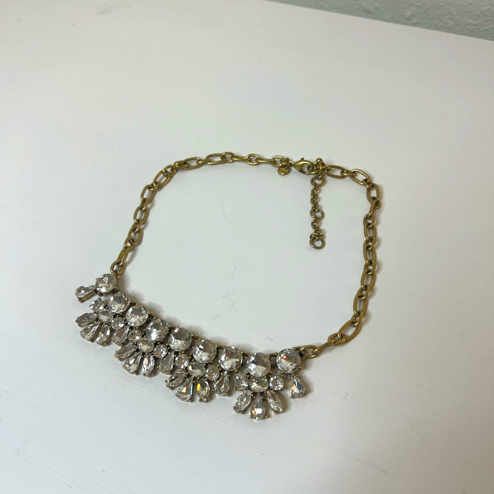 J. Crew Clear Rhinestone Statement Necklace
